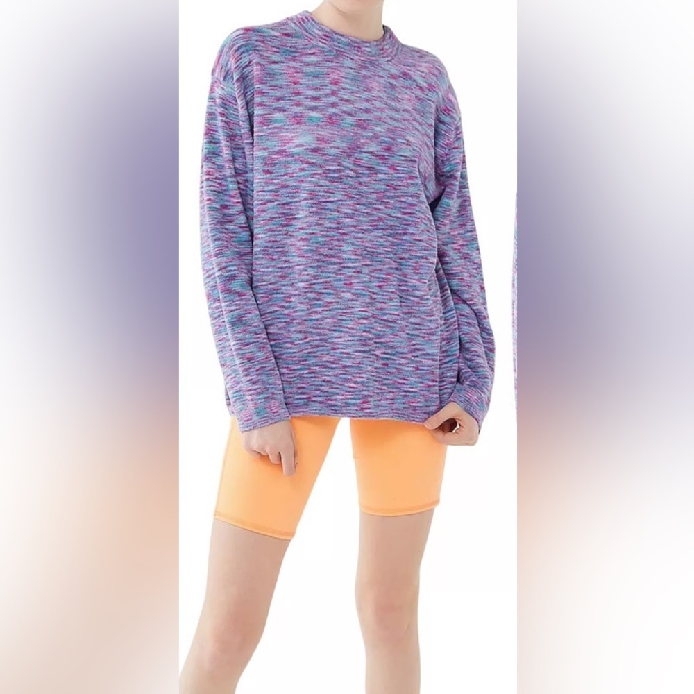Urban Outfitters - Oversized Colorful Space Dye Crewneck Long Sleeve Sweater SM